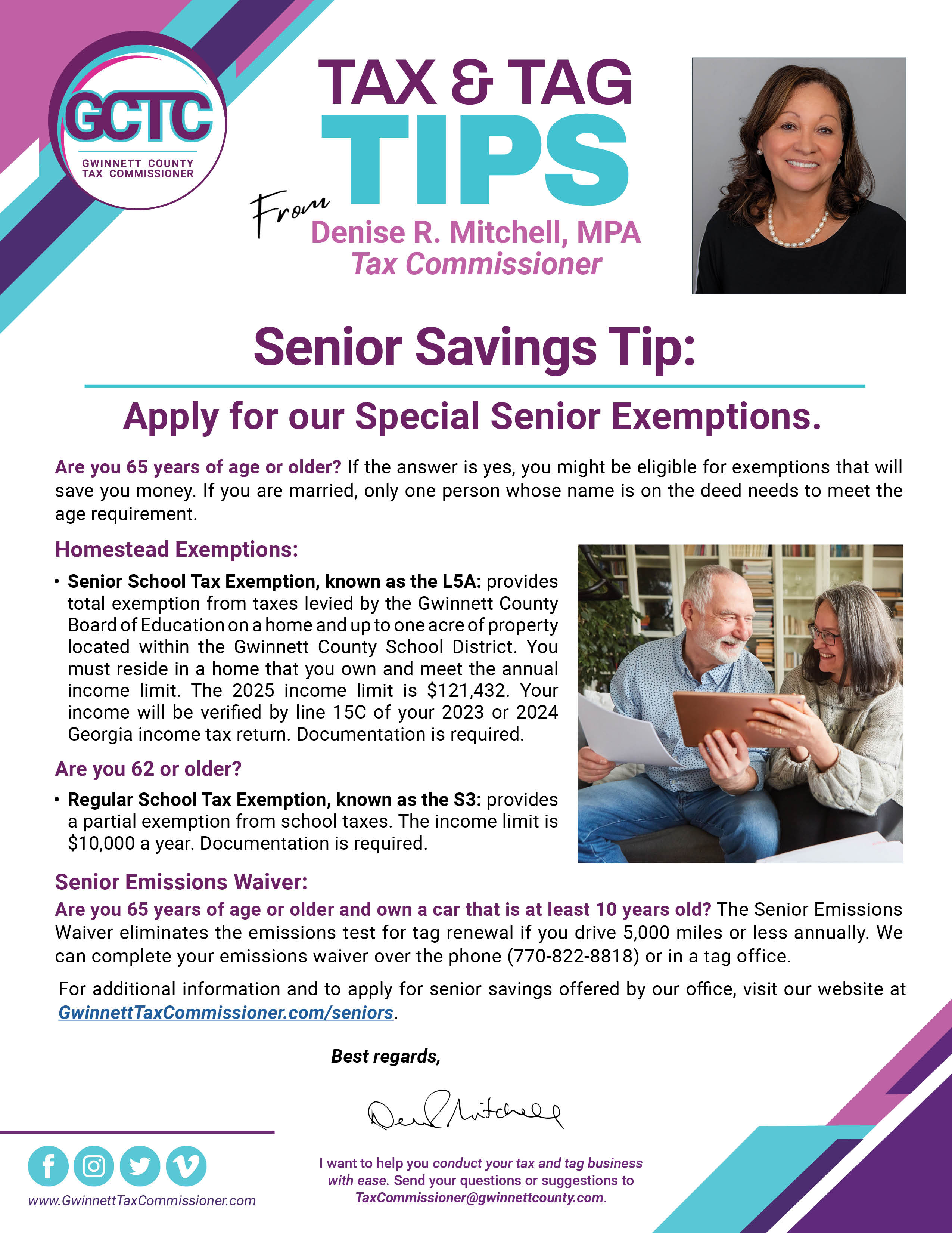 Senior Exemptions Flyer February 2025 edition