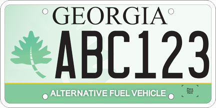 image of alternative fuel vehicle license plate